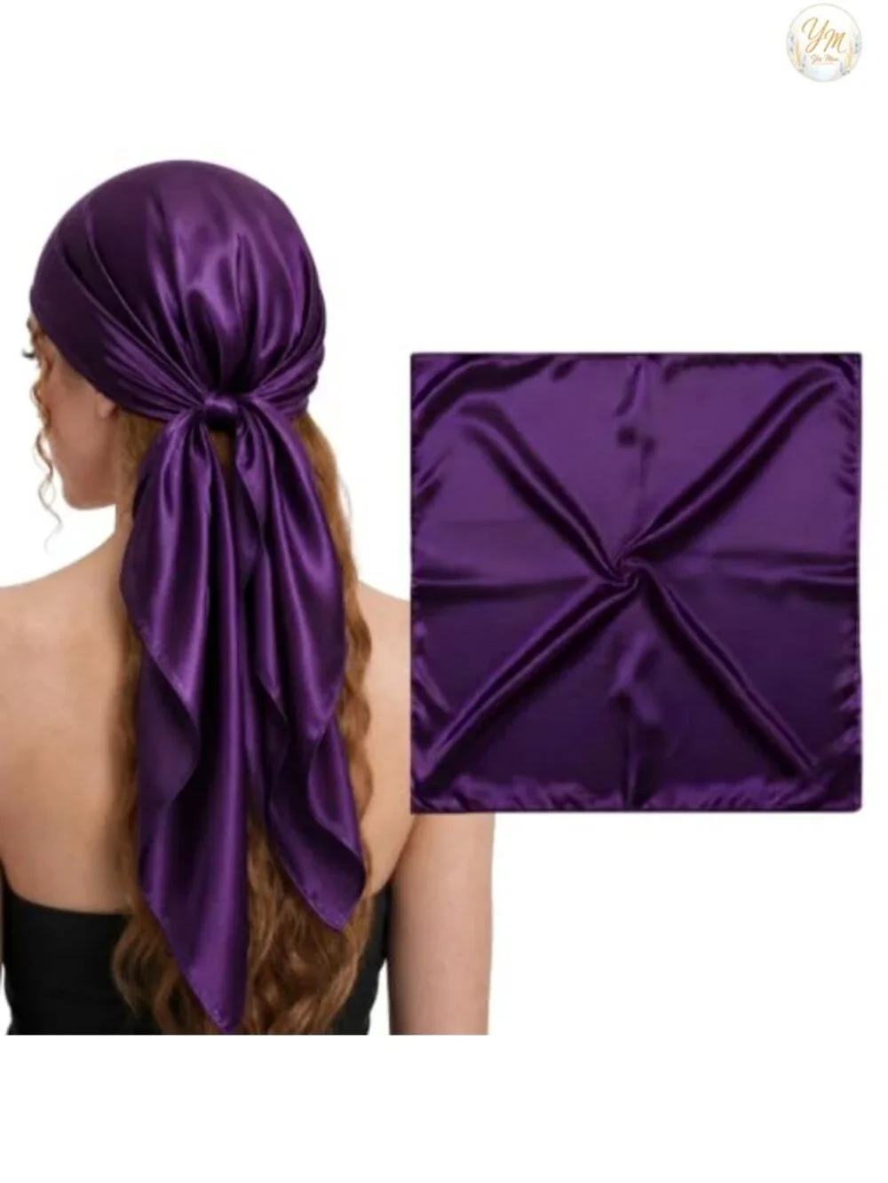 100% Mulberry Silk Large Head Scarf Bandana 19 Momme Grade 6A 36
