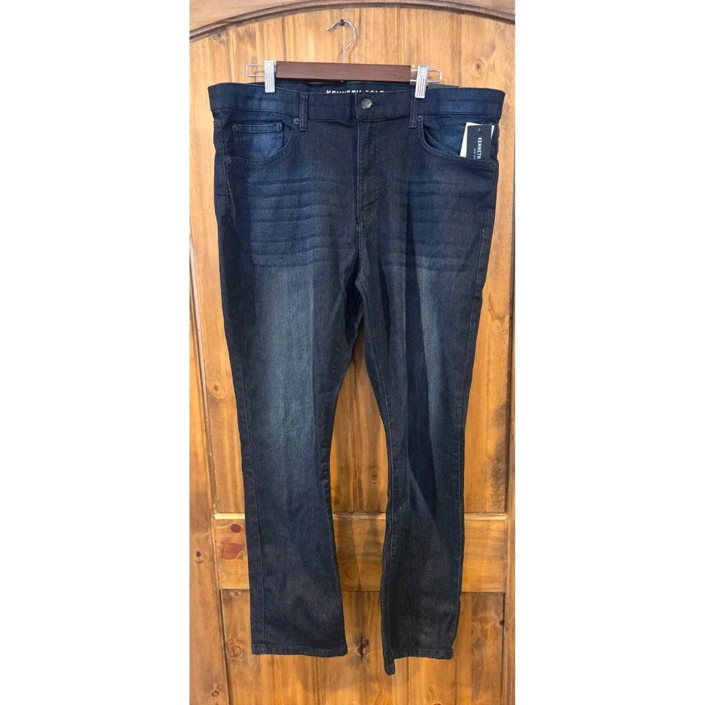 Kenneth Cole Jeans Mens 30x36 Dark Indigo Stretch Low Rise Slim Tapered‎ Leg NWT