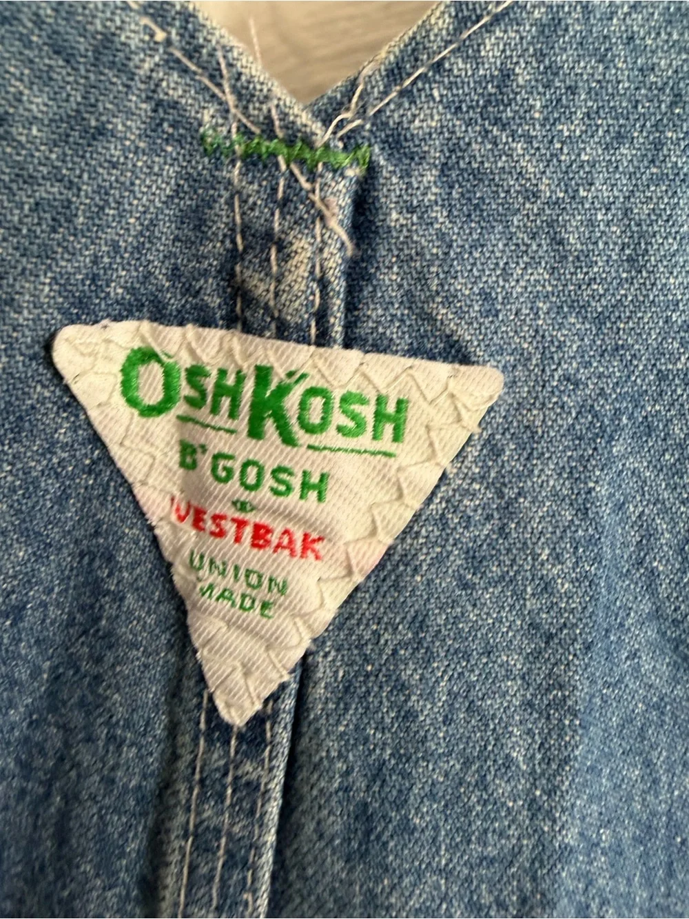 Vintage OshKosh B’Gosh Men's 36 Bib Overalls Vestbak Jean UNION MADE SANFORIZED
