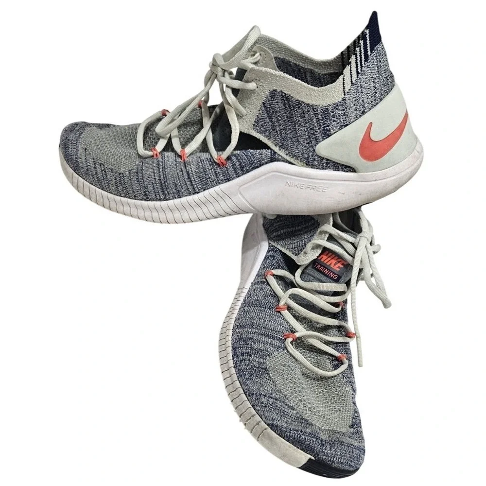Nike Free TR‎ Flyknit 3 Womens 8.5 Grey Blue Training Shoes 942887-005