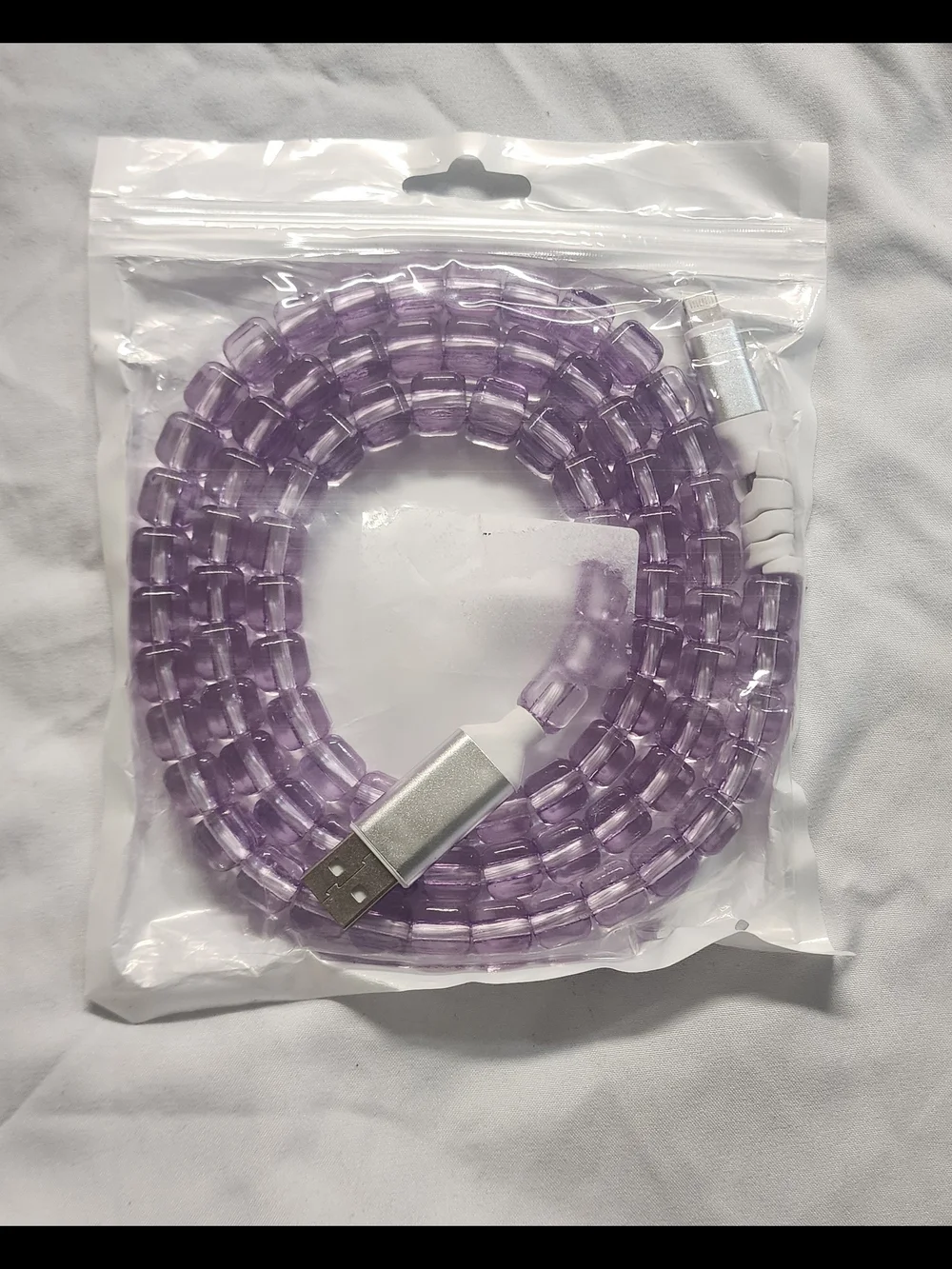 Purple Spiral USB Charging Cable - Universal USB-A to USB-C