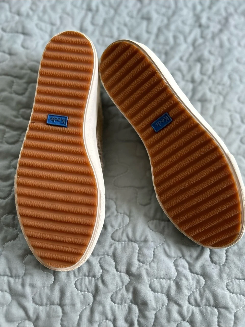 Keds Metallic Gold Textured Lace-Up Sneakers