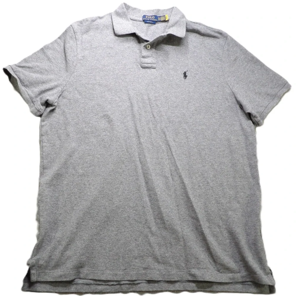Polo by Ralph Lauren Light Gray Short Sleeve Polo Shirt with Pony Logo