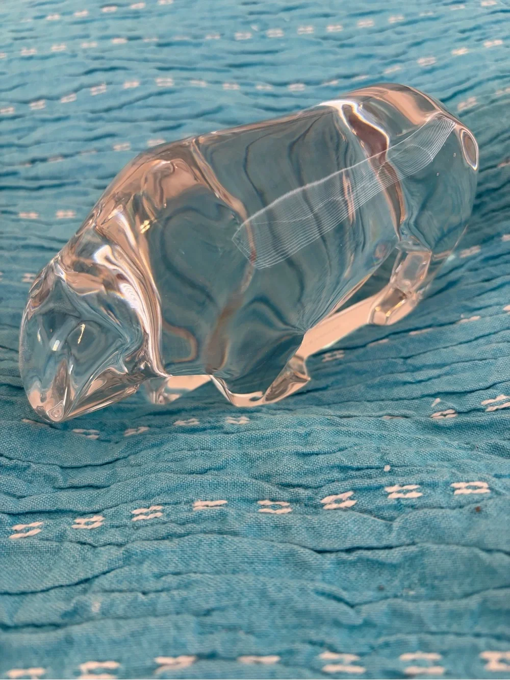 Tiffany Crystal Bull paperweight-Rare Find