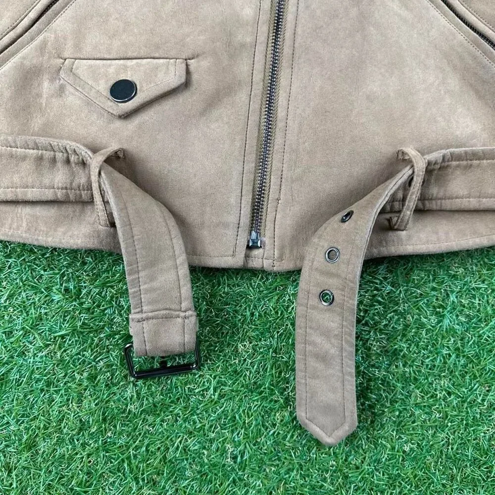 Boohoo tan suede