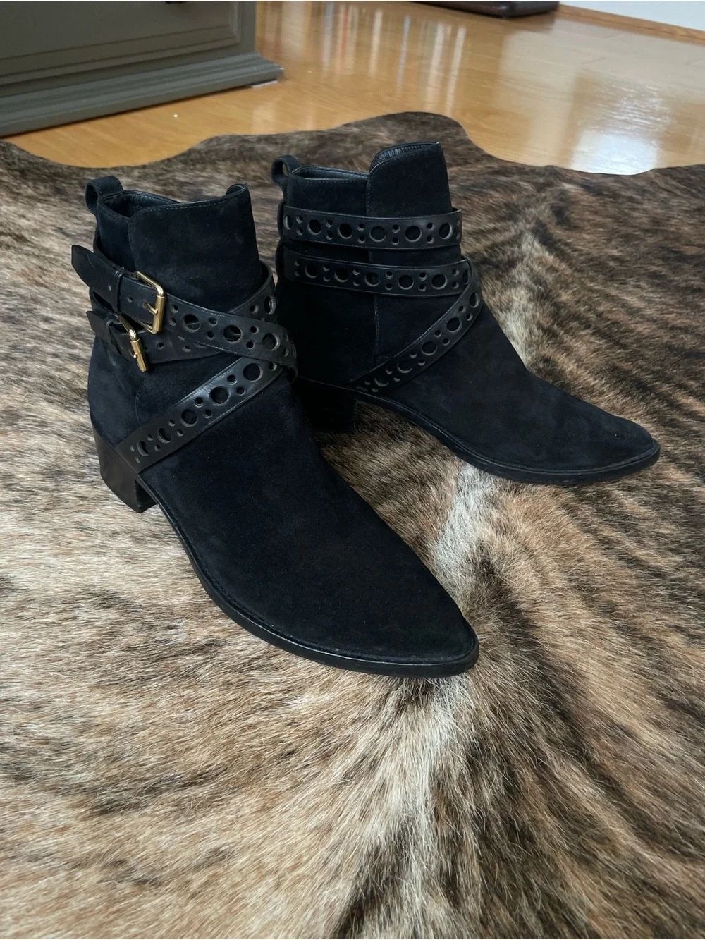 Burberry Ankle Boots Black Suede 39.5 / 8.5