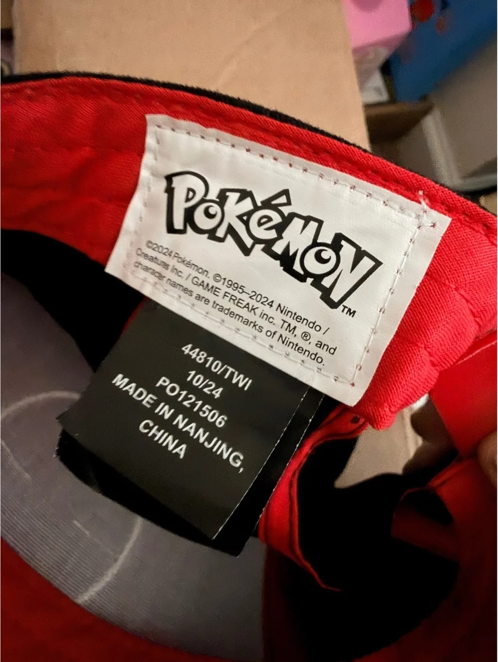 Pokémon Poké Ball Black Baseball Cap Hat Embroidered Adjustable NWT