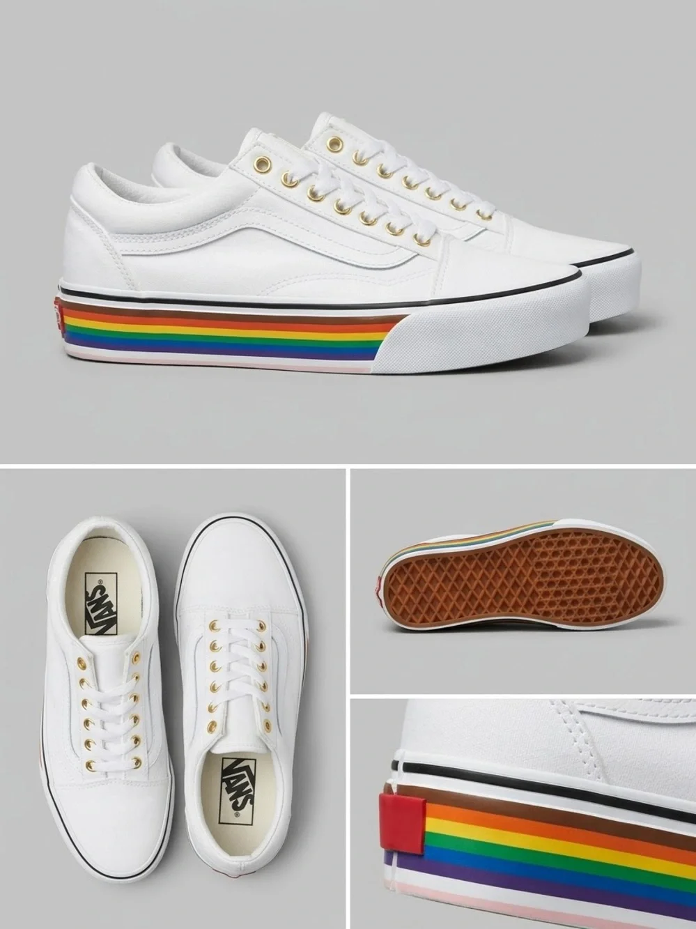 Vans white canvas