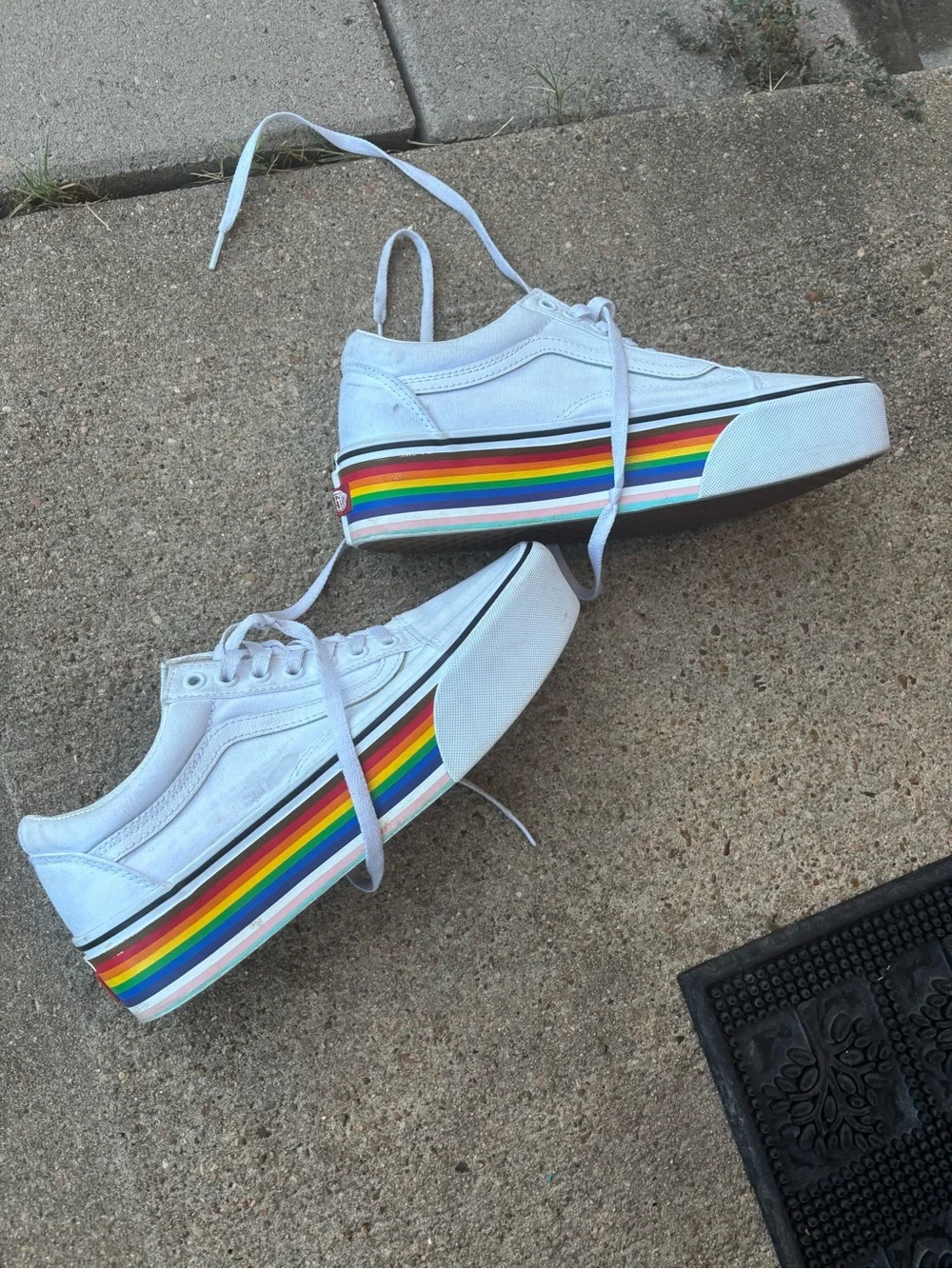 Vans white canvas