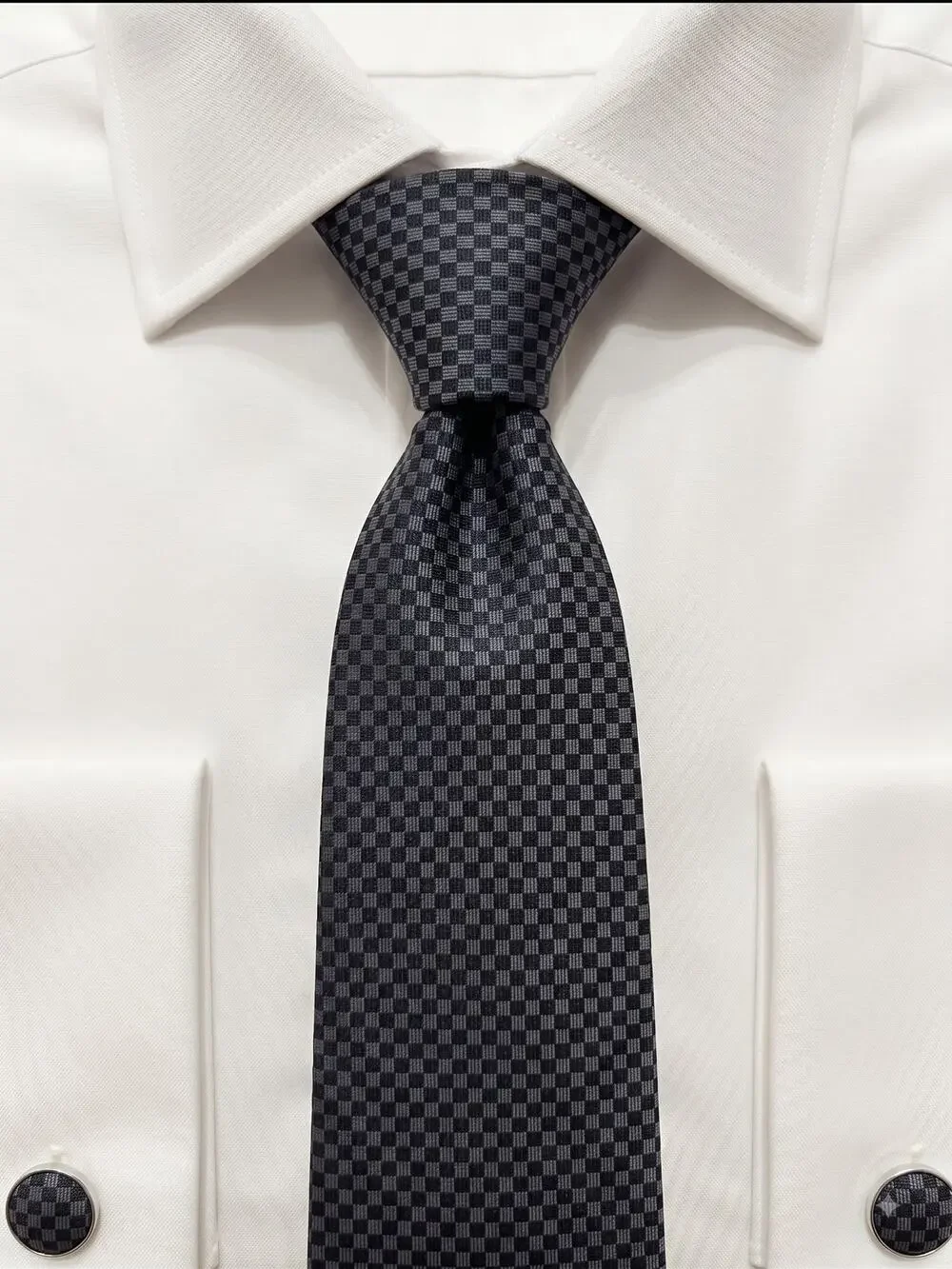 Louis Vuitton Grey Woven LV Initial Geometric 100% Silk Necktie