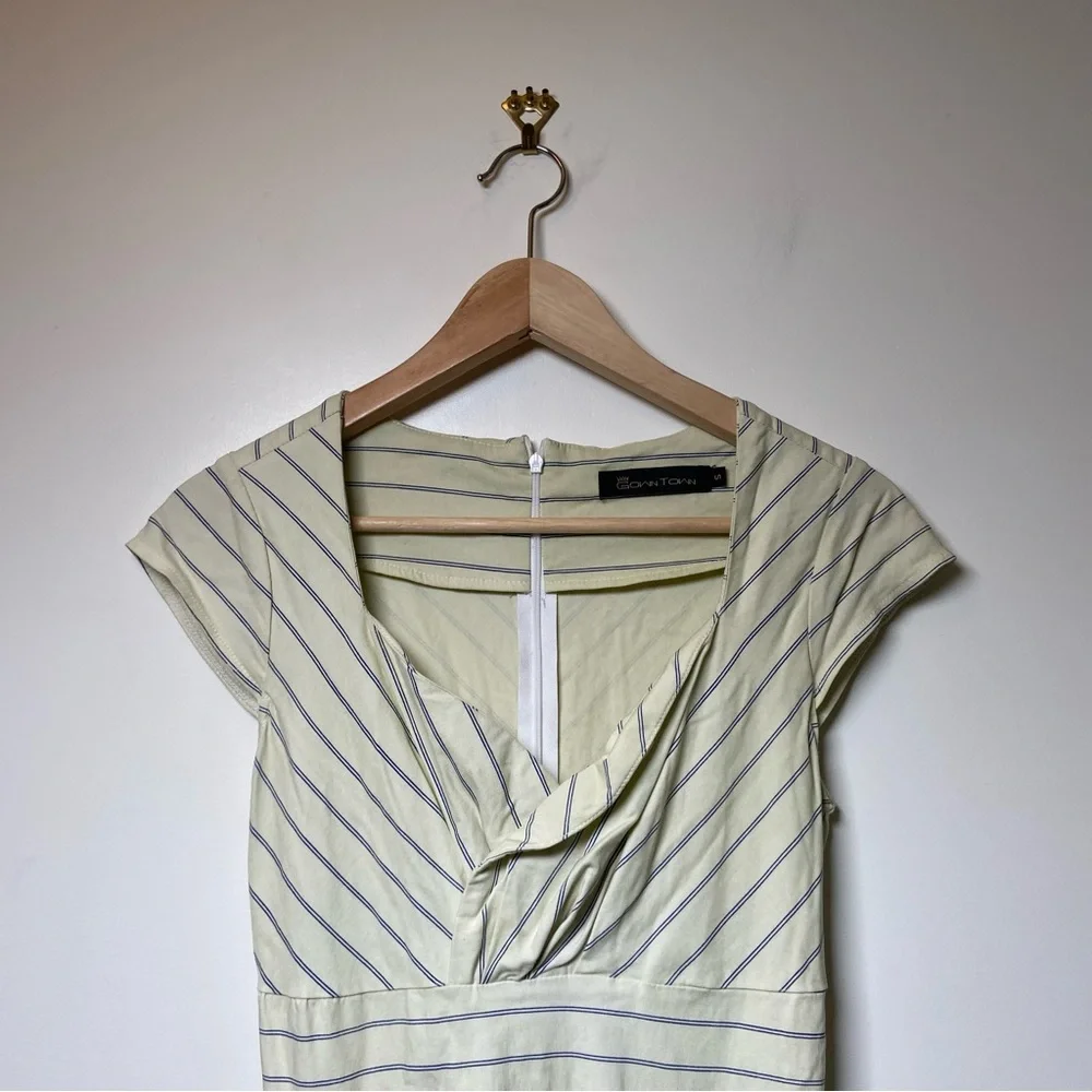 Vintage Gown Town Striped Pinup Dress Small