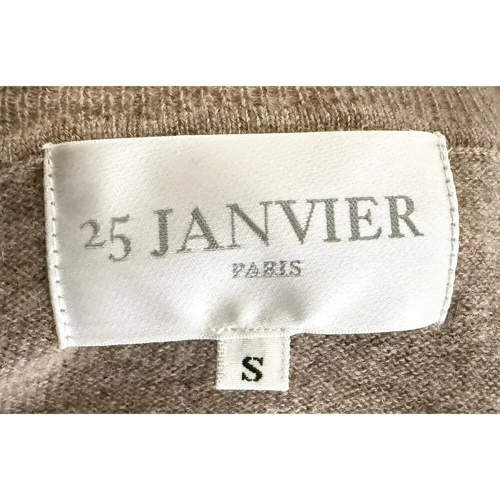 25 Janvier Paris Women's‎ 100% Cashmere Midi Sweater Dress Rope Detailing