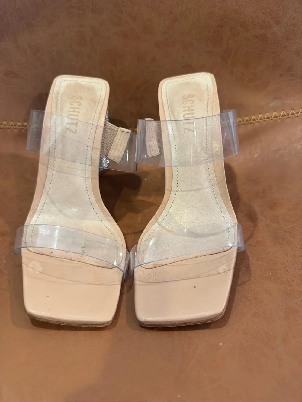 SCHUTZ block sleek footbed