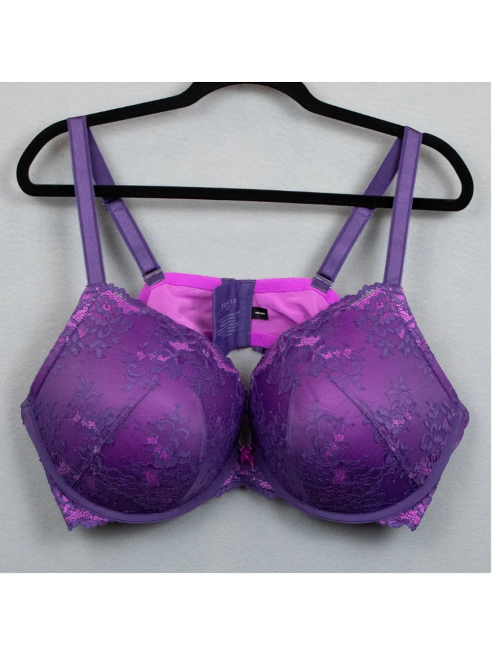 Torrid purple lace push up plunge bra-48D