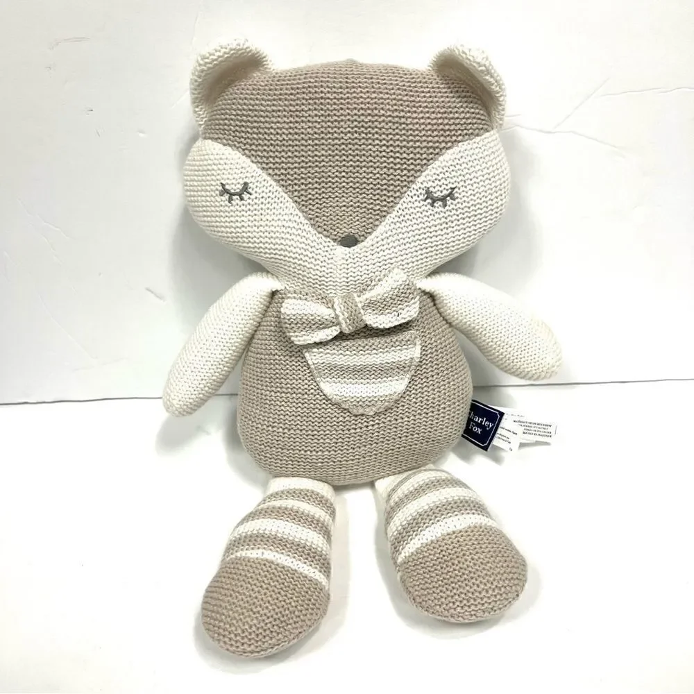 Living Textiles “ Charlie” the fox cotton knit rattle