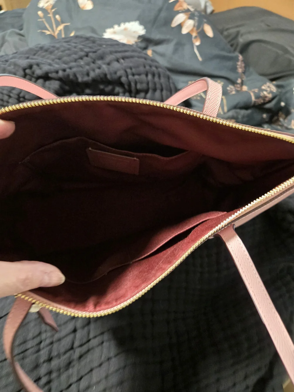 Coach Blush Pink Leather Tote with Gold Logo