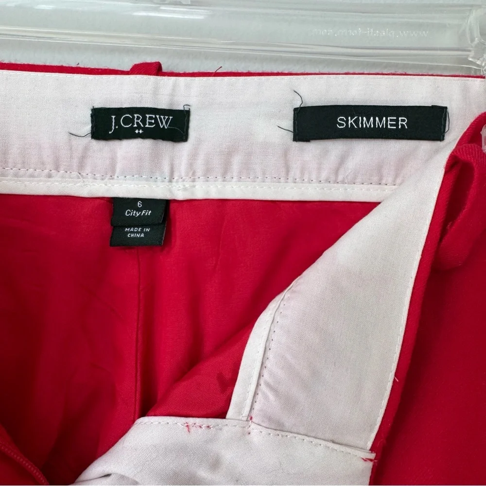 J Crew Red CityFit Simmer Ankle Pants Size 6