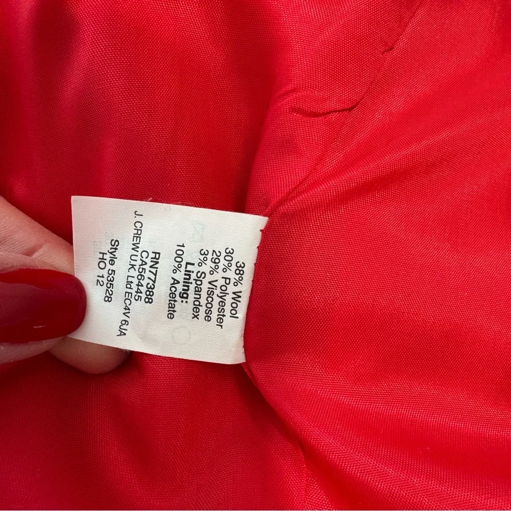 J Crew Red CityFit Simmer Ankle Pants Size 6