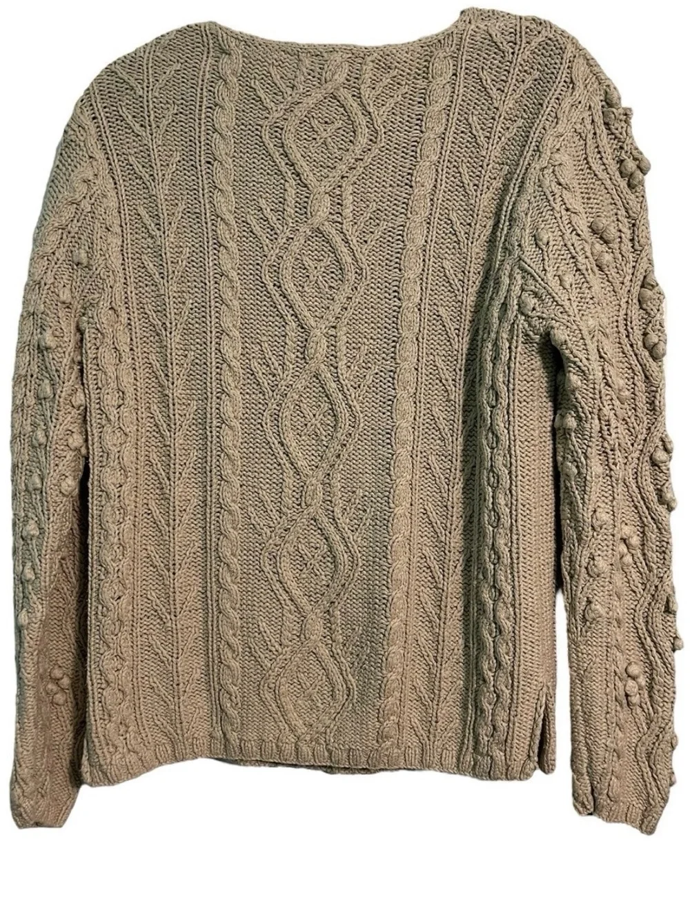 Sundance 80%Silk 20% Cotton Cable-Knit Sweater-size Large
