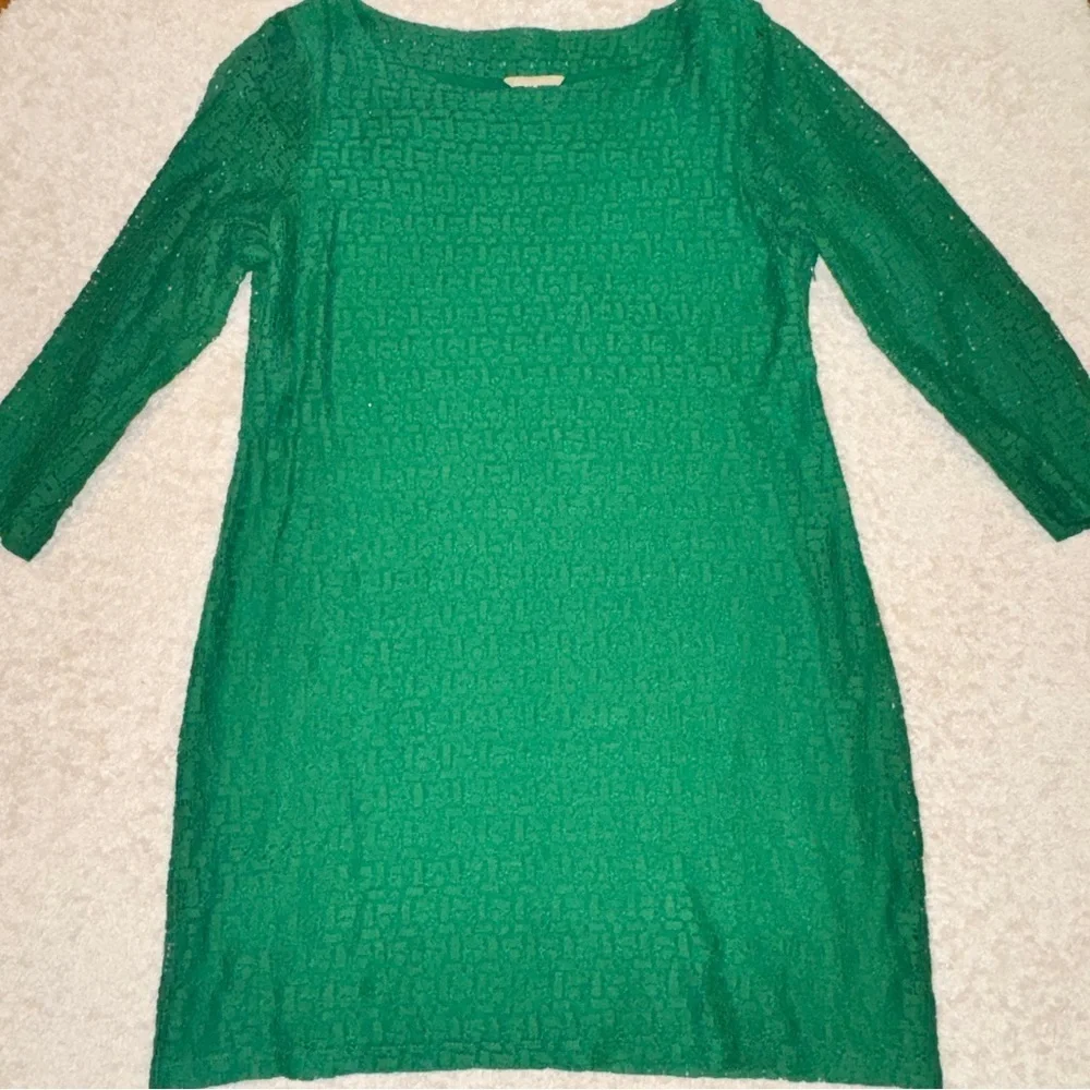 Banana Republic Vibrant Green Long Sleeve Dress