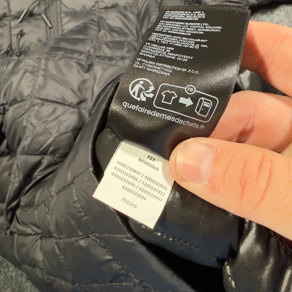 The North Face new tags