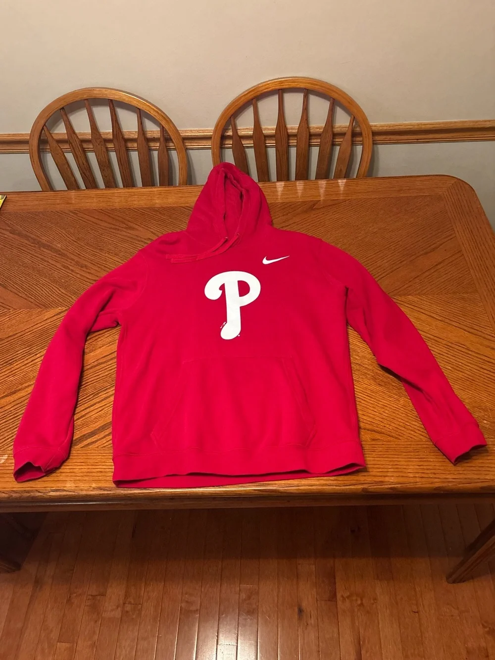 Nike Philadelphia Phillies MLB Red Pullover Hoodie – Men's Size Large (L)