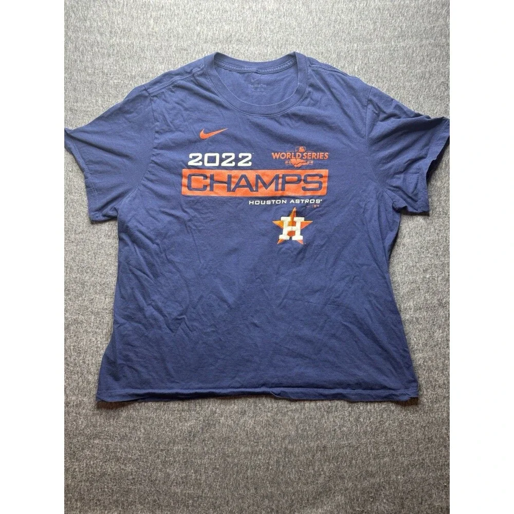 The Nike Tee Men's 2XL Houston Astros 2022 World Series Champions Blue T-shirt