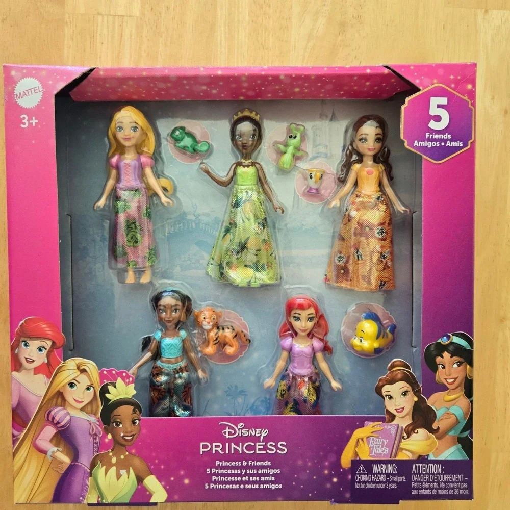 Mattel Disney Princess & Friends 10pc Small Doll Set Ariel Tiana Belle Rapunzel