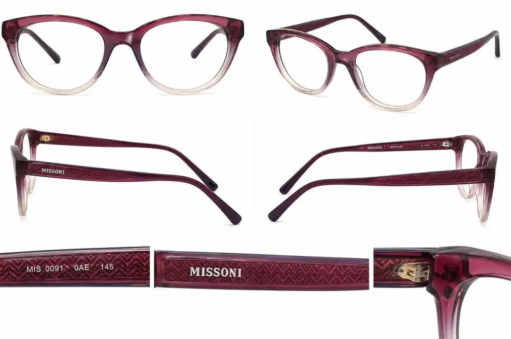 Missoni MIS 0091 0AE Burgundy Ombre Cat Eye Eyeglass Frames 145 No Lenses