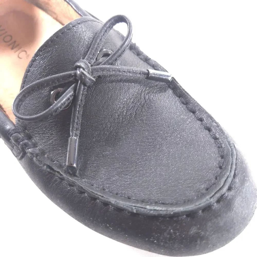 Vionic Virginia Leather Driving Moccasin Flat Womens Size 6.5 TVW5282 Black
