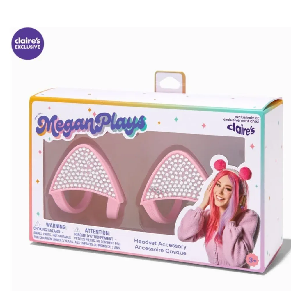 MeganPlays™ Claire's Exclusive Bling Cat Ears Headset Accessory NWT