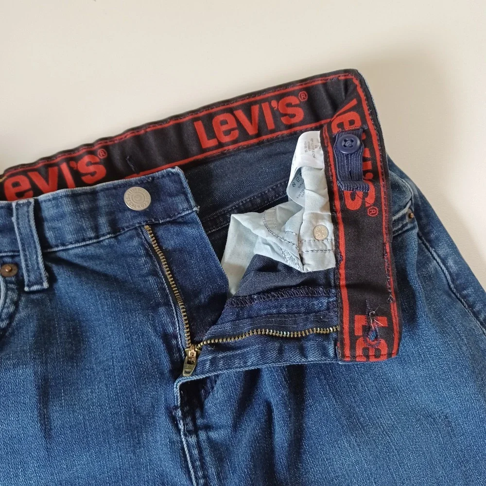 Levi's Jeans Boys 18 Reg Blue 514 Straight Fit Adjustable Waist Denim S111-07