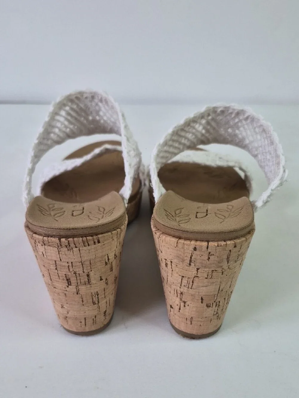 CL by Laundry Ivory Crochet Double-Strap Wedge Sandals