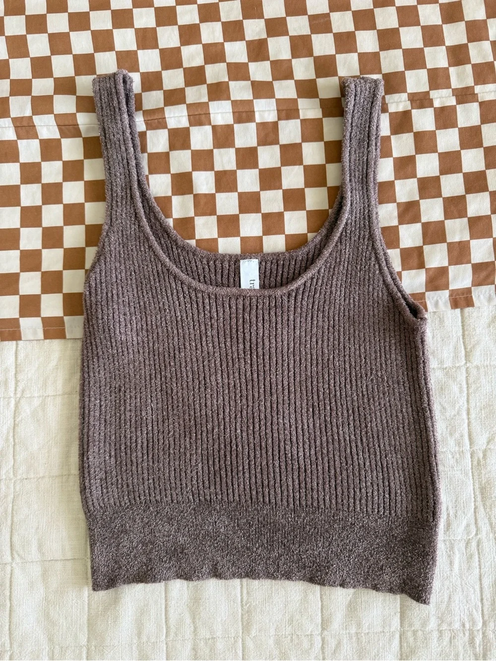 Cozy Ribbed Knit Crop Tank Sweater
