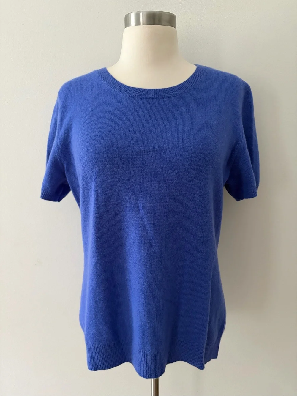 Peck & Peck Short-Sleeve Cashmere Sweater Cornflower Blue XL Old Money Aesthetic