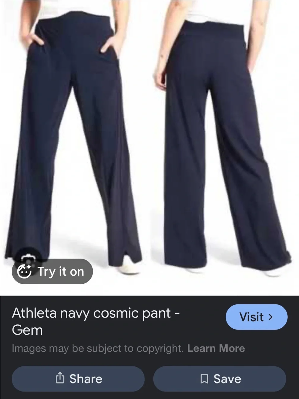 New With Tags Cosmic Wide Leg Navy Pant Sz MP