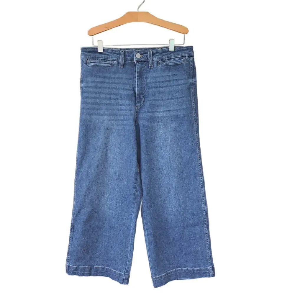 OAT New York Ultra-Wide-Leg High-Rise Crop Jeans Size 10 / 30