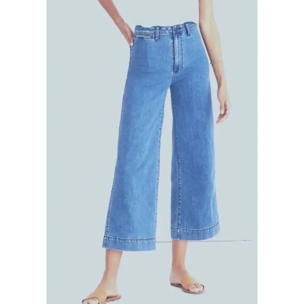 OAT New York Ultra-Wide-Leg High-Rise Crop Jeans Size 10 / 30