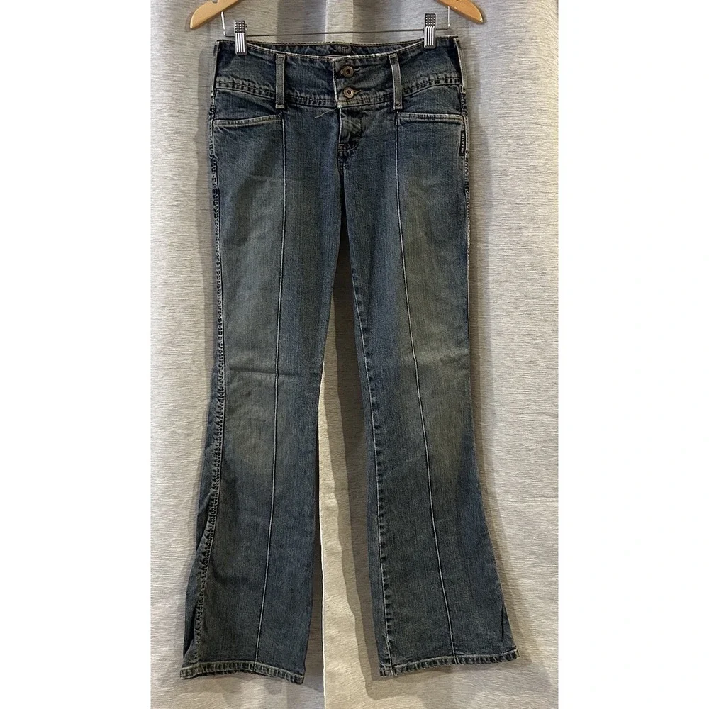 VTG Silver Bell Bottom‎ Jeans Womens 28 Blue Faded Denim Low Rise Canada