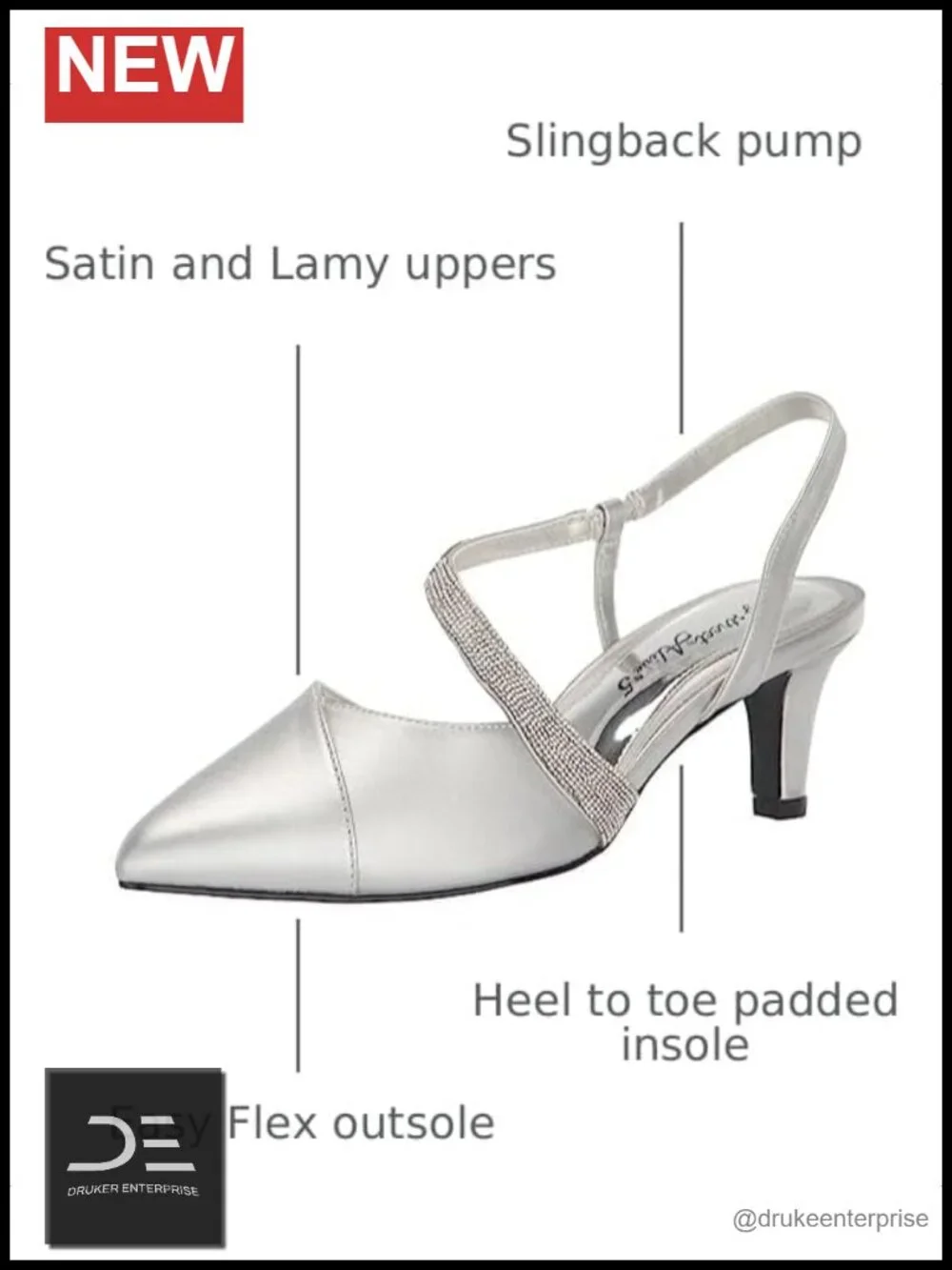 Women's Pointed Toe Block Heel Pumps with Padded Insole Slingback Evening Shoes
