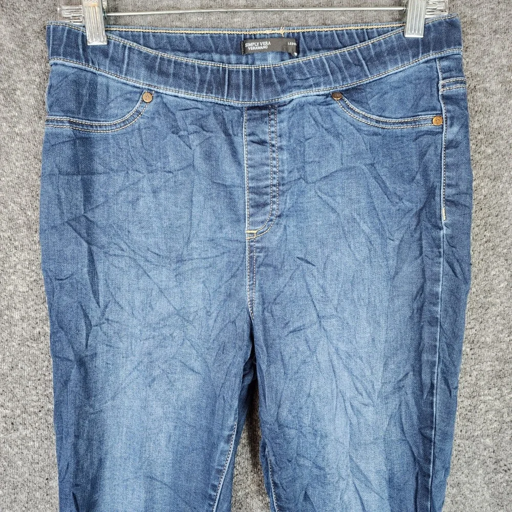 Simply Vera Vera Wang Legging Womens Medium Blue Denim Pull On Pants GOOD