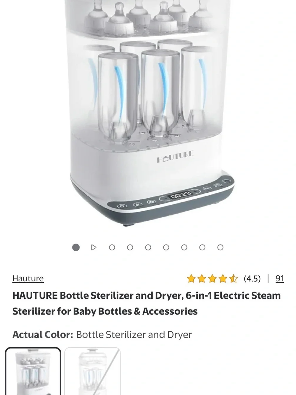 White Steam Sterilizer and Dryer for Kitchen - White