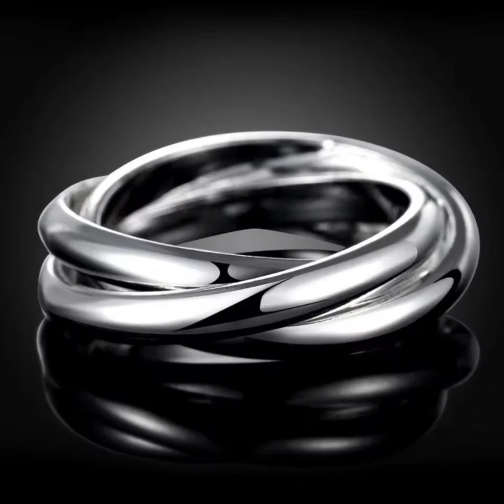 Elegant New 9.25 Sterling Silver Intertwined Ring 7 1/2