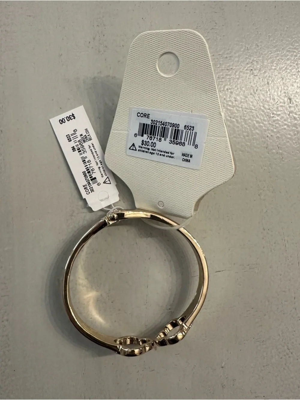 Crown & Ivy Gold Clover Spring Loaded Cuff Bracelet NWT