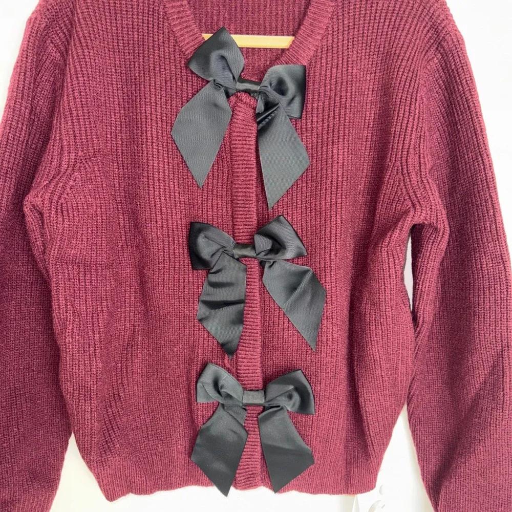 Commense burgundy ribbed