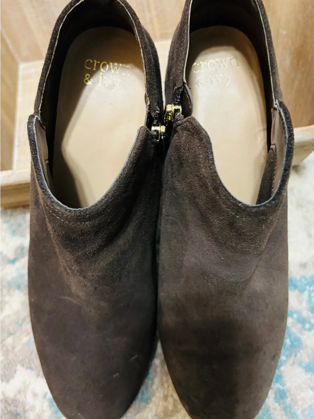 crown & ivy suede ankle
