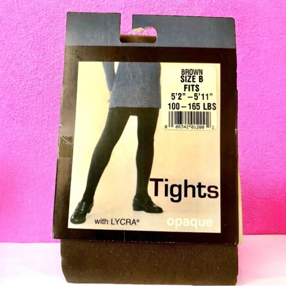 Vintage Burlington TIGHTS Brown Opague Womens size B