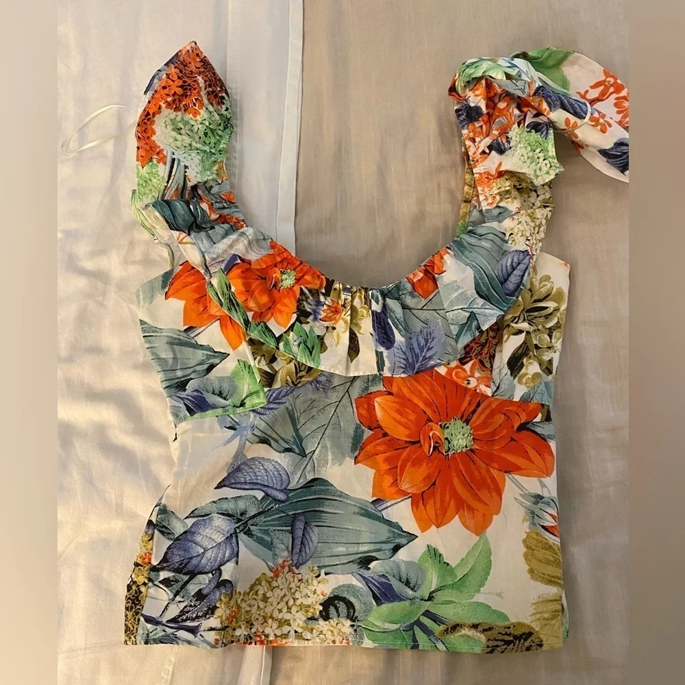 Zara Ruffled Floral Top (P)