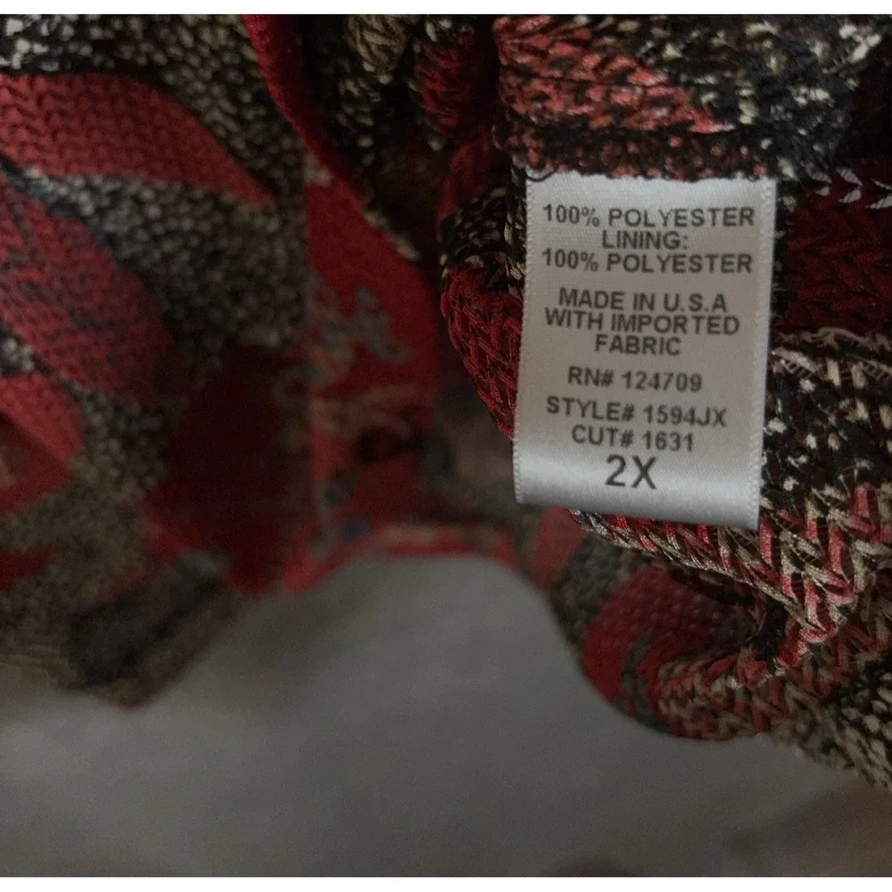 Floral Red Print Women's Button-Back Blouse