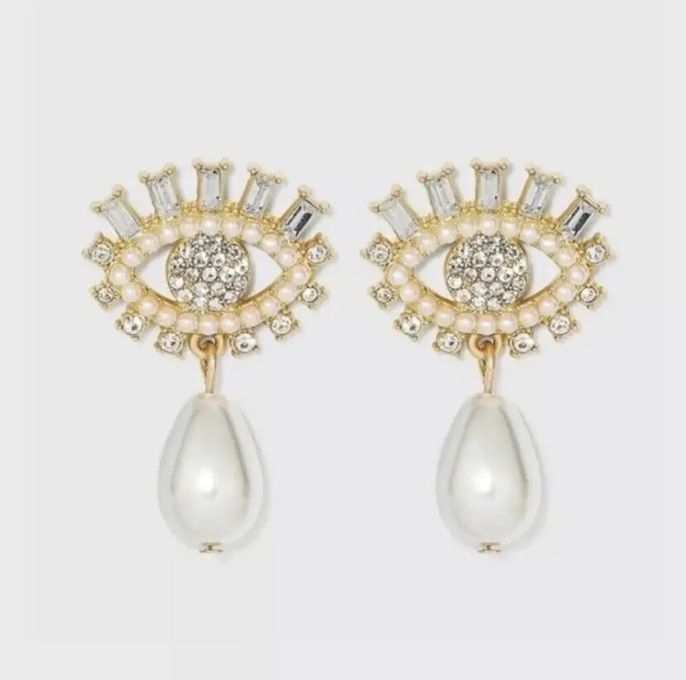 SUGARFIX by BaubleBar Evil Eye Faux Pearl Tear Drop New